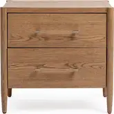 Alisen 2 Drawer Nightstand with USB in Napa Grove Oak