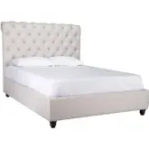 Doheney Queen Bed in Tufted Beige Fabric