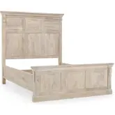 Adelaide Eastern King Bed in Natural White Wash Mango Wood