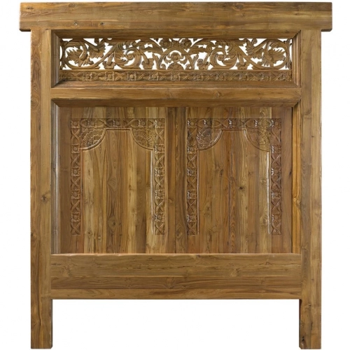 Delago King Headboard in Carved Teak Wood