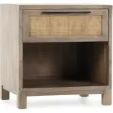 Jensen 1 Drawer Nightstand in Taupe Mango Wood & Cane