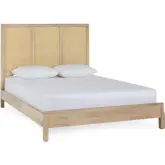 Jensen CA King Bed in Taupe Mango Wood & Cane