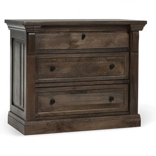 Adelaide 3 Drawer Nightstand in Cocoa Brown Mango Wood