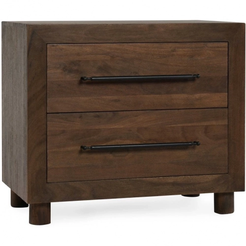 Jaxon 2 Drawer Nightstand in Cocoa Brown Wood