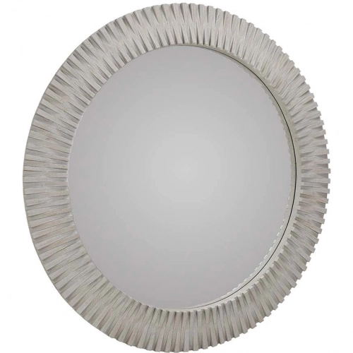 Myrtle 50" Round Mirror in Gray Wash Mango Wood