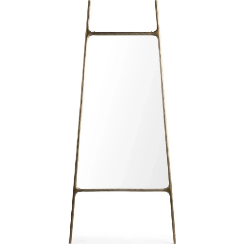 Cove Mirror in Hammered Molten Brass