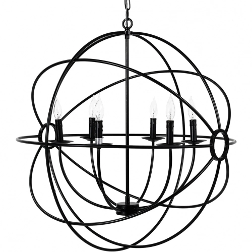 Derince Large Round Chandelier in Iron (Bulbs Not Included)