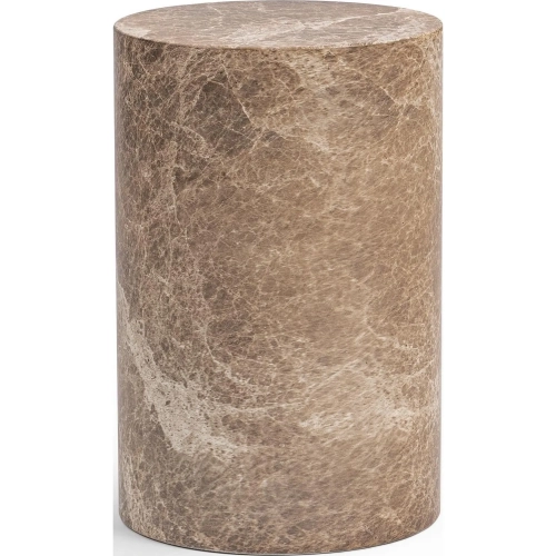 Norfolk 20"H Round Pedestal Accent Table in Brown Ivory Fiber Reinforced Concrete