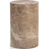 Norfolk 20"H Round Pedestal Accent Table in Brown Ivory Fiber Reinforced Concrete