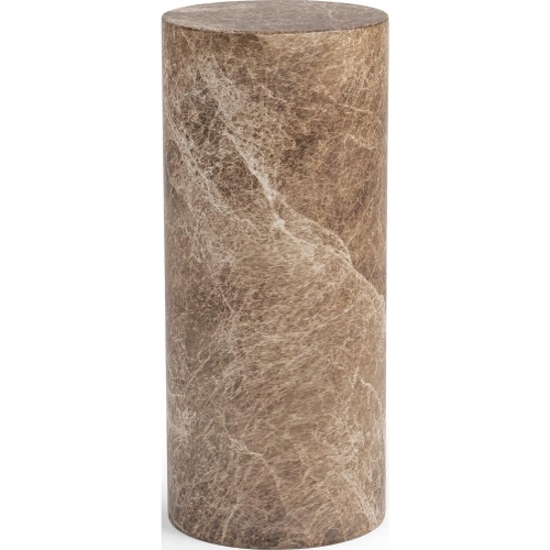Norfolk 30"H Round Pedestal Accent Table in Brown Ivory Fiber Reinforced Concrete