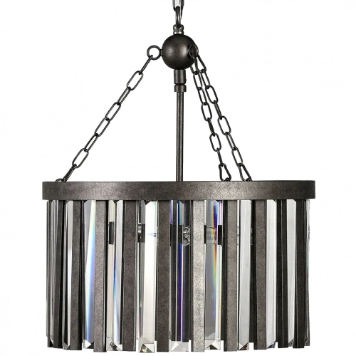 Olympia Chandelier in Iron & Glass Prisms
