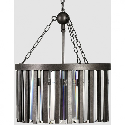 Olympia Chandelier in Iron & Glass Prisms