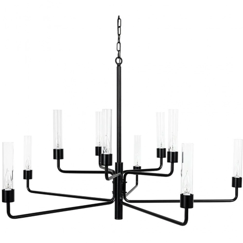 Madeline Chandelier in Gloss Black Iron & Glass