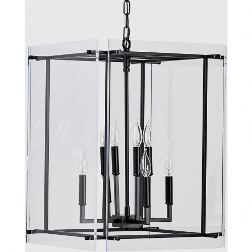 Kiran Chandelier in Black Iron & Acrylic