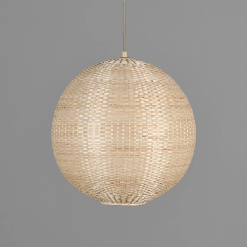 Cayman Small Ceiling Pendant Light in Bamboo & Iron