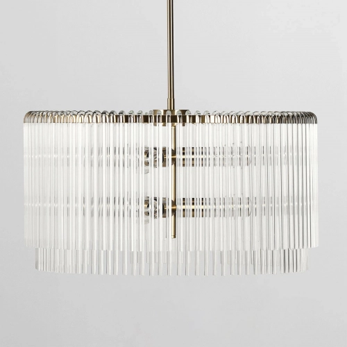 Maeve Chandelier in Clear Glass Rods & Brass