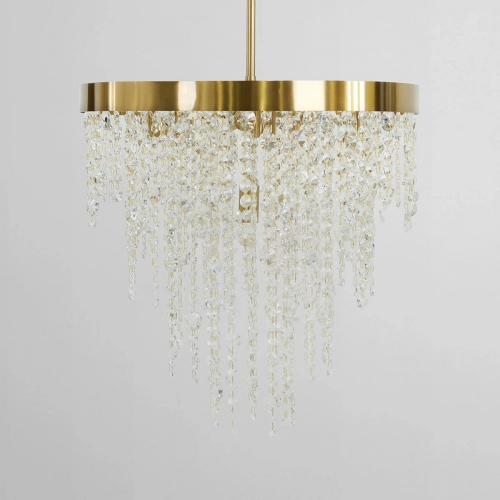 Juniper Chandelier in Cut Crystal & Gold Metal