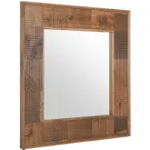Santa Barbara Square Mirror in Geometric Pattern Oak Wood