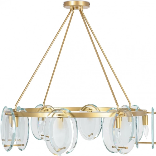 Gina Chandelier in Clear Glass & Gold Iron