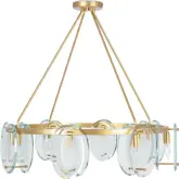 Gina Chandelier in Clear Glass & Gold Iron