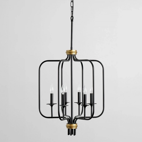 Laurie Chandelier in Black Iron