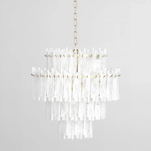 Everly Round Chandelier Clear & White Wax Drop Glass & Iron