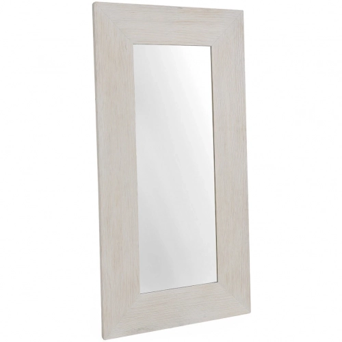 Claire Floor Mirror in White Finish Pine Wood