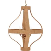 Sarmiento Ceiling Pendant Light in Natural Paper Rattan & Gold Iron