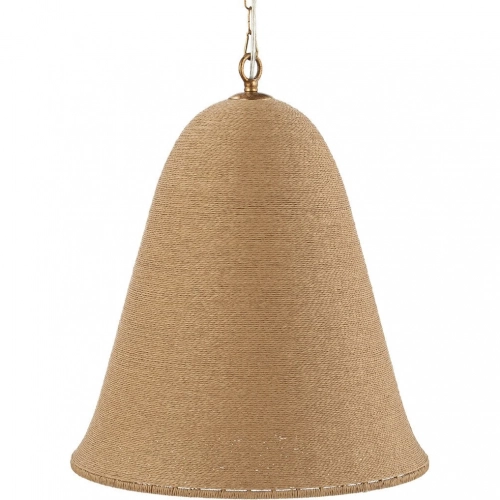 Kimbelle 20"H Ceiling Pendant Light in Paper Rattan & Iron