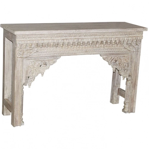 Sinai 49" Console Table in Heritage Cream Finish Reclaimed Mango Wood