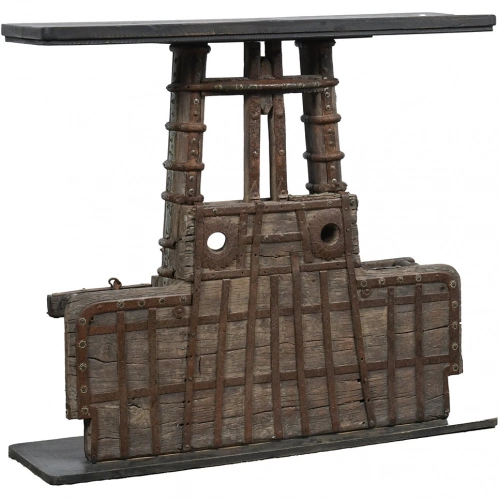 Some of a Kind Cart Console Table in Reclaimed Wood & Metal