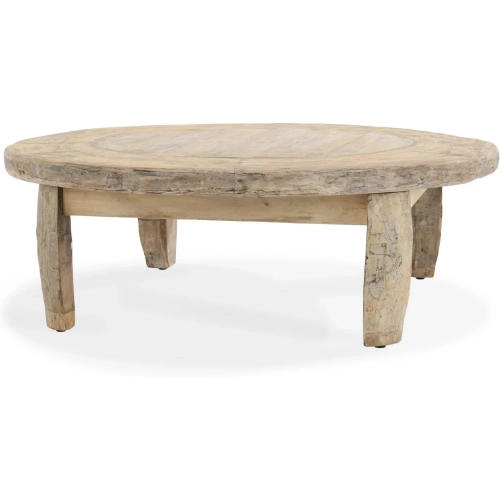 Alta Round Coffee Table in Bleached White Mixed Reclaimed Wood