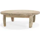 Alta Round Coffee Table in Bleached White Mixed Reclaimed Wood