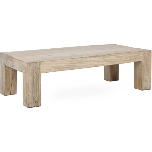 Giza 60" Coffee Table in Antique White Mixed Reclaimed Wood
