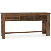 Ezra 3 Drawer Console Table in Natural Finish Mixed Reclaimed Wood