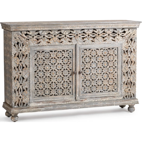 Blair 2 Door Cabinet in Distressed Heritage Cream Mango Wood