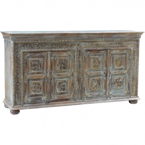 Safari 70" 4 Door Sideboard in Teal Washed Reclaimed Wood