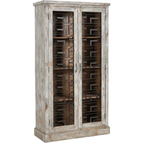 WD Iron Bar Almirah Cabinet in Mixed Reclaimed Wood & Metal