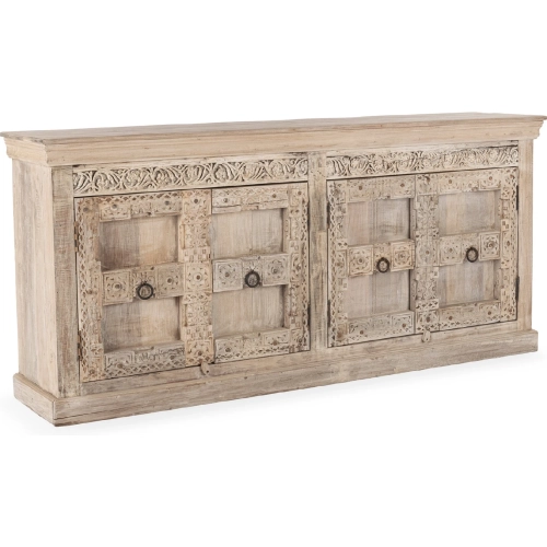 Alta 4 Door Sideboard in Bleached White Mixed Reclaimed Wood