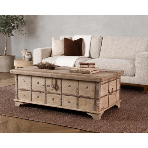 Alta Trunk Coffee Table in Bleached White Mixed Reclaimed Wood