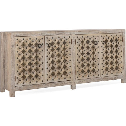 Alta 4 Door Diamond Carved Sideboard in Antique White Reclaimed Wood