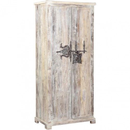 Castillo Tall Cabinet in Bleached White Mixed Reclaimed Wood
