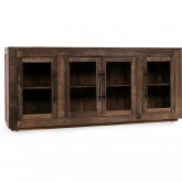 Jett 4 Door Sideboard in Natural Finish Reclaimed Wood & Glass