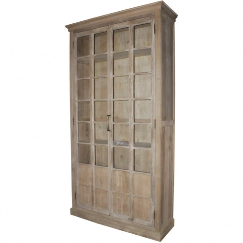 Almirah Armoire in Reclaimed Wood & Tempered Glass