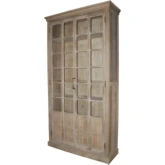 Almirah Armoire in Reclaimed Wood & Tempered Glass