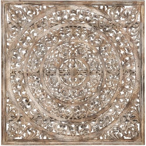 58" Wood Carved Panel in Mango Wood