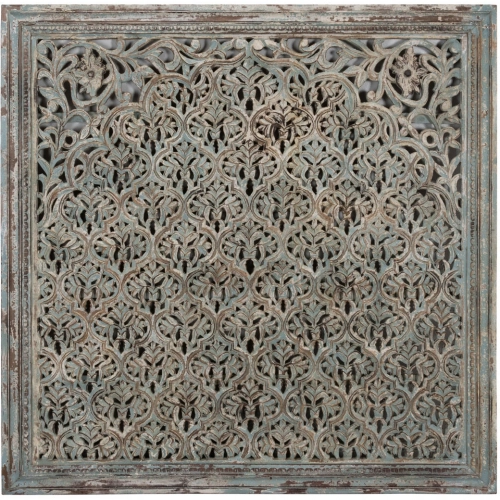 Cheval 60" Wood Carved Panel in Multicolor Finish Mango Wood