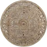 Some-of-a-Kind 60" Round Carved Panel in Distressed Wood