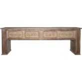 Qena 4 Drawer Console Table in Distressed Butterwood Blend Reclaimed Wood