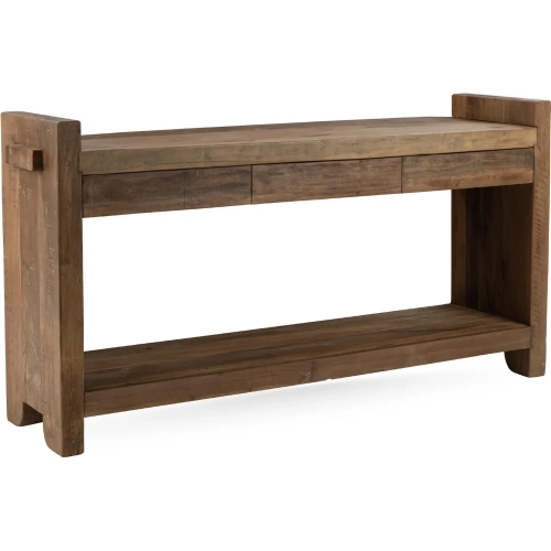 Marsa 3 Drawer Console Table in Natural Reclaimed Wood